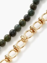 Thumbnail for your product : By Alona Ayla Agate & 18kt Gold-plated Necklace - Green Gold