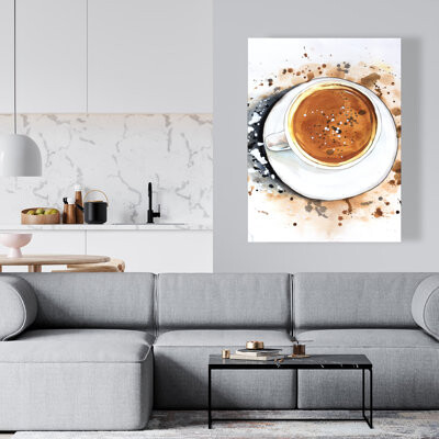 Lark Manor Cappuccino Refreshing - Hygge Food Canvas for Home Decor