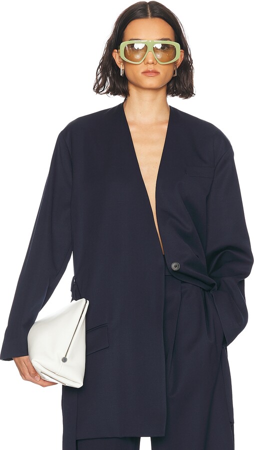 ATTICO Long Coat in Navy
