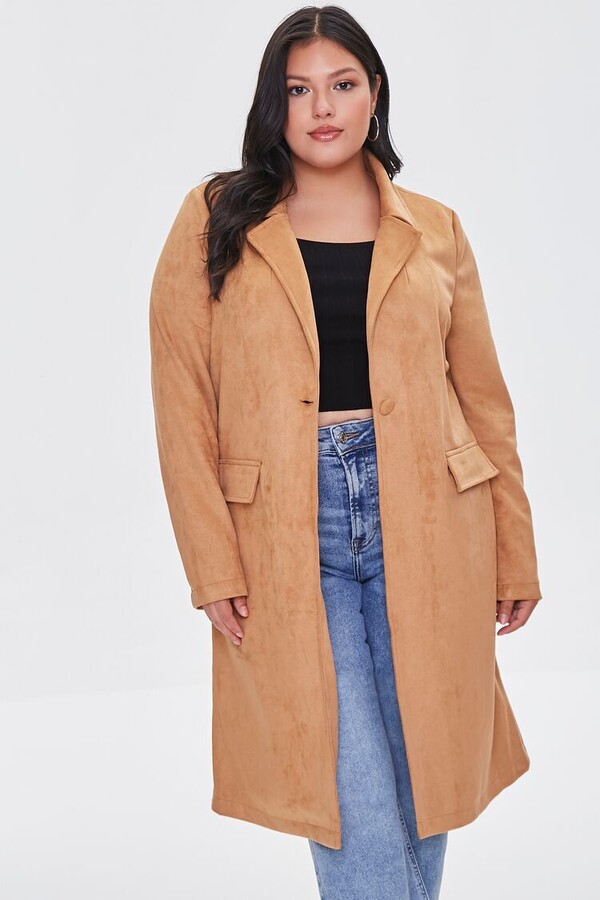 plus size suede blazer