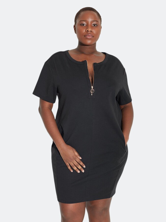 rose gold and black plus size dress