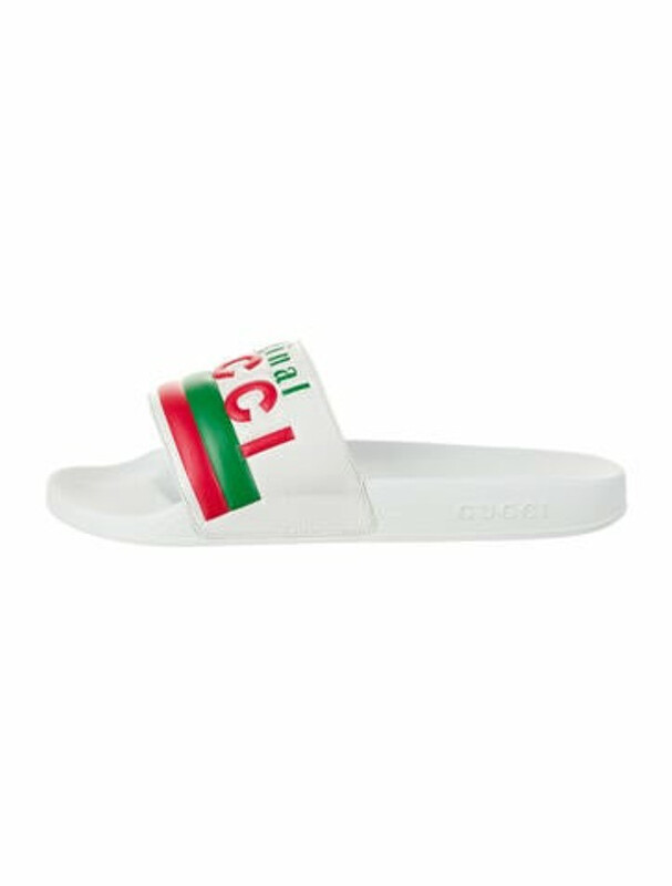 Gucci Web Accent Rubber Slides w/ Tags White - ShopStyle Sandals