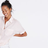 Thumbnail for your product : Madewell Short-Sleeve Tie-Front Shirt in Pink Stripe