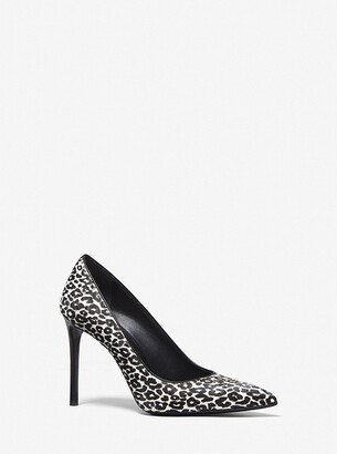black and white leopard heels