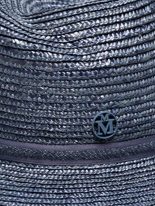 Maison Michel Blue Straw Weave Hat