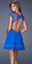 Thumbnail for your product : La Femme Glamorous intricate lace and open back cocktail dress