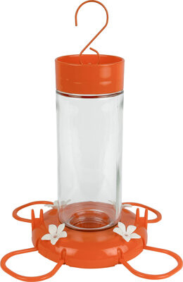 Winston Porter Nature's Way Nature's Way Orange Blossom Glass Oriole Feeder with Jelly Attachments 30 oz