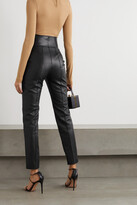 Thumbnail for your product : Alexandre Vauthier Leather Slim-leg Pants - Black