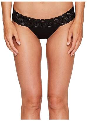 Pact Organic Cotton Lace-Waist Thong 4-Pack (Black/Almond) Women's Underwear