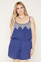 Thumbnail for your product : Forever 21 FOREVER 21+ Plus Size Embroider Cami Romper