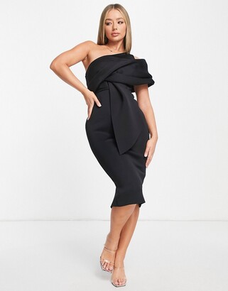 ASOS DESIGN Peekaboo One-Shoulder Pencil Dress - ShopStyle