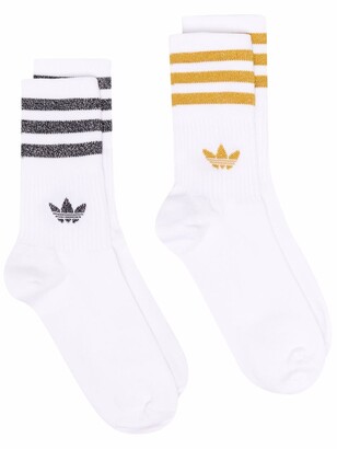 adidas Logo-Print Glittered Socks