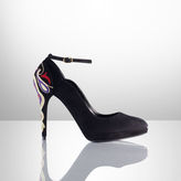 Thumbnail for your product : Ralph Lauren Chain Suede Cosilla Heel