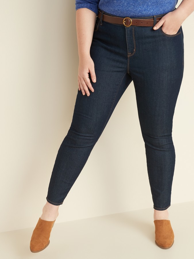 Old Mid-Rise Dark-Wash Plus-Size Skinny Ankle Jeans - ShopStyle