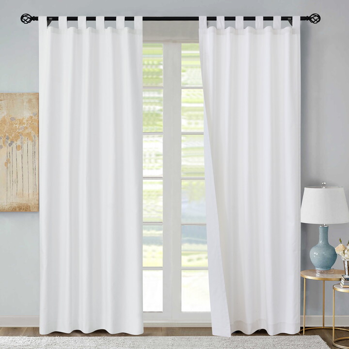 Loft Living Winmate Insulated Cotton Tab Top Curtain Panel - Pair each 40" x 72" in White