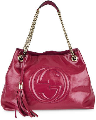 Gucci Soho Chain Tote Patent Pink