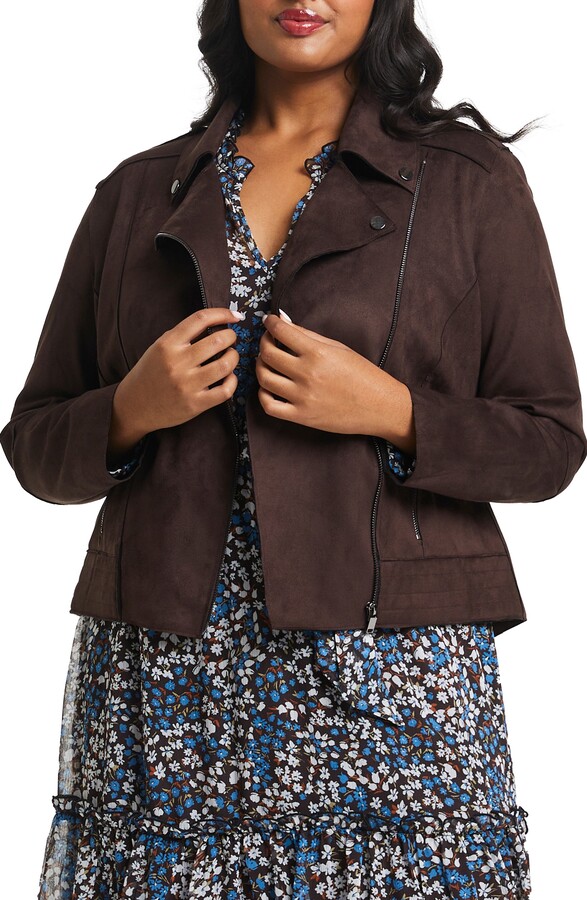 suede jacket womens plus size