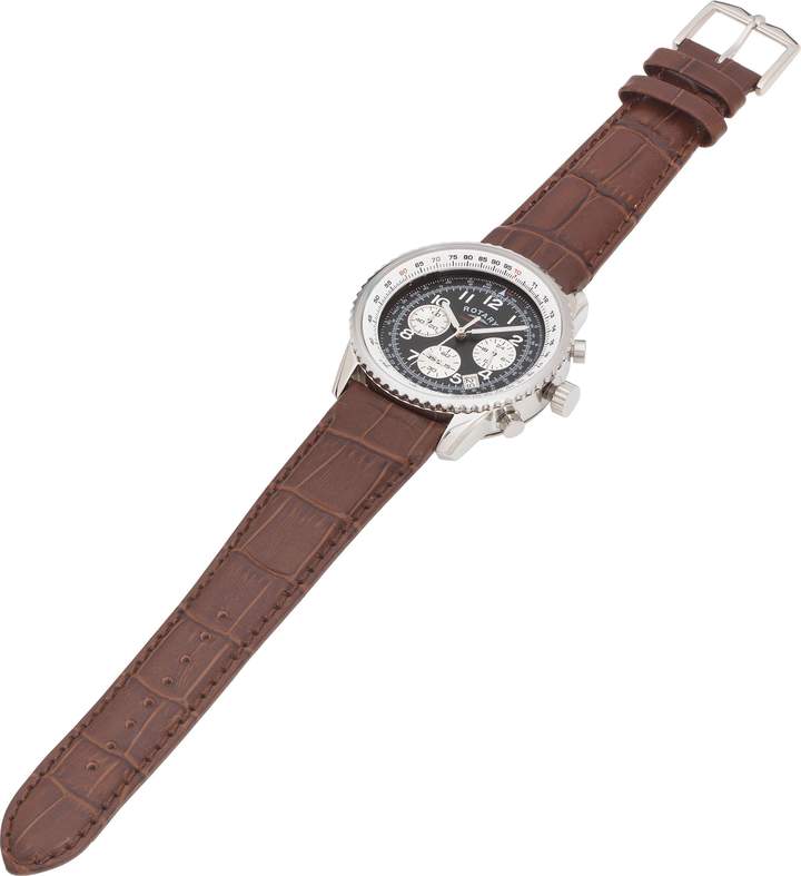 Rotary Men's Brown & Black Chronograph Leather Strap Watch ShopStyle