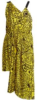 Thumbnail for your product : colville Abstract-print Asymmetric Tie-waist Dress - Yellow Print