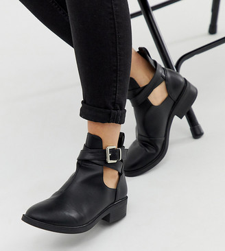 wide fit flat ankle boots