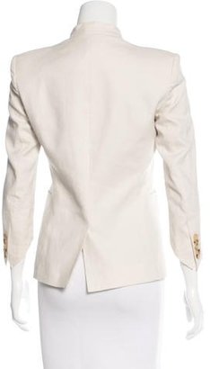 Helmut Lang Leather-Accented Long Sleeve Blazer