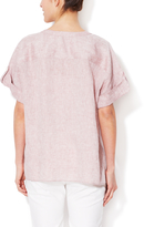 Thumbnail for your product : Lafayette 148 New York Nealson Linen V-Neck Shirt
