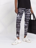 Thumbnail for your product : Dolce & Gabbana Graffiti-Logo Leggings