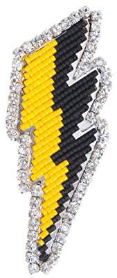 Shourouk Women's Round Clear Crystals Emojibling Thunder Brooch