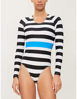 Thumbnail for your product : Perfect Moment Spring striped high-leg swimsuit