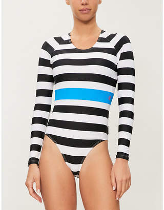 Perfect Moment Spring striped high-leg swimsuit