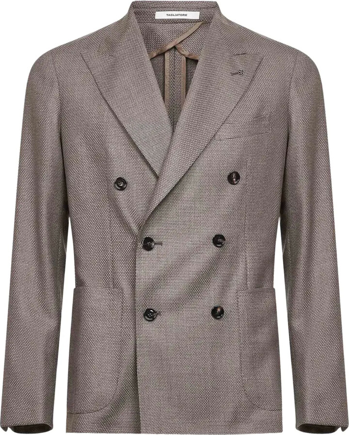Tagliatore Peak-Lapel Double-Breasted Blazer