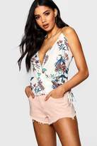 Thumbnail for your product : boohoo Floral Woven Wrap Front Cami