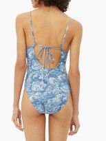 Thumbnail for your product : Belize - Joan Tie-back Tropical-print Swimsuit - Blue Print