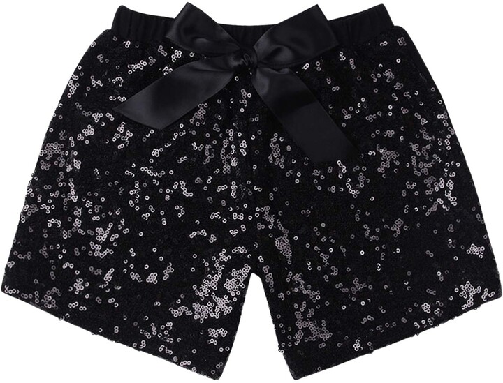 De feuilles Kids Baby Girls Summer Shorts Elastic Waist Bloomers Short Pants with Self-Tie Bowknot Decor
