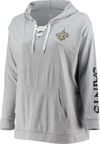 Thumbnail for your product : Fanatics Women's Plus Size Heathered Gray New Orleans Saints Lace-Up Pullover Hoodie