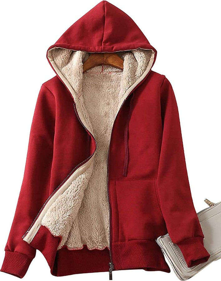 womens red zip up moletom com capuz