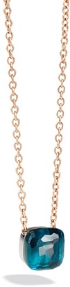 Pomellato Nudo Grande 18k Rose Gold Blue Topaz Pendant Necklace