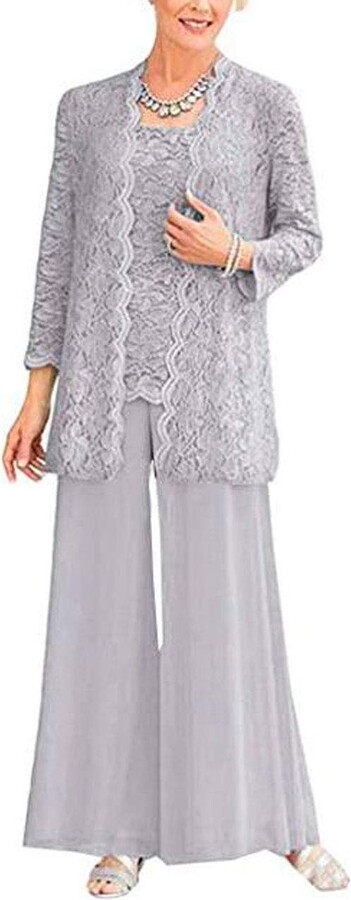 womens silver dress suit
