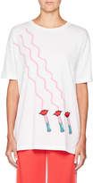 Thumbnail for your product : Valentino Lipstick-Print Crewneck Short-Sleeve Cotton T-Shirt