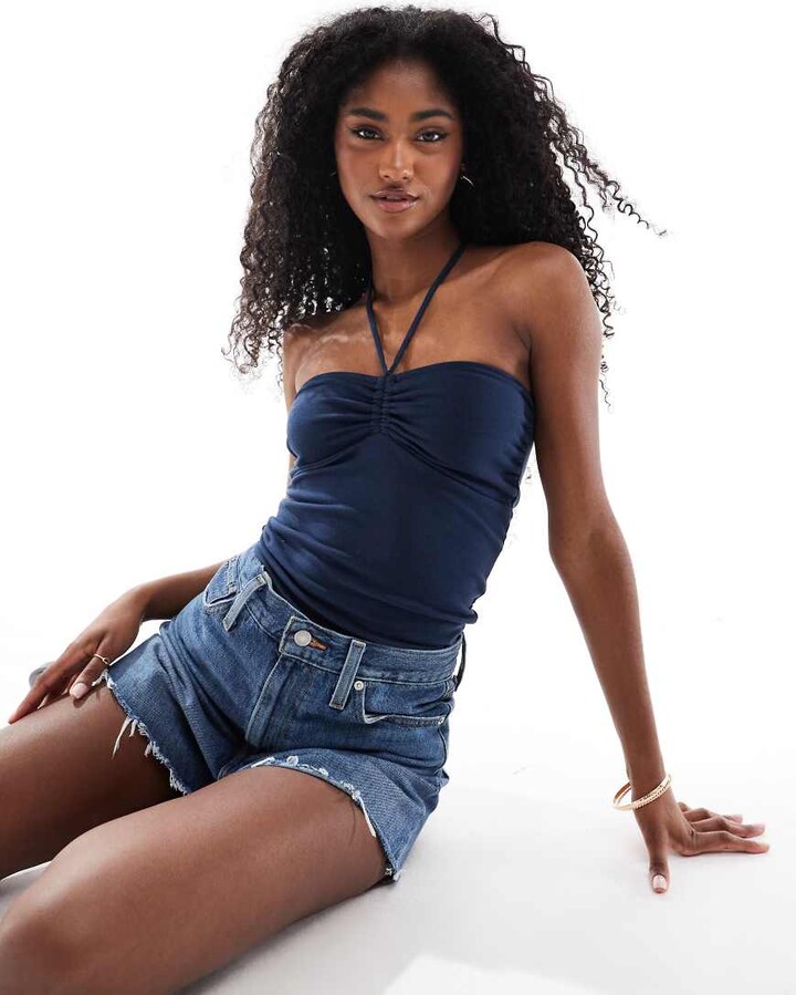 Jeans Hollister Halter Neck Top Hollister Tie Front Halterneck