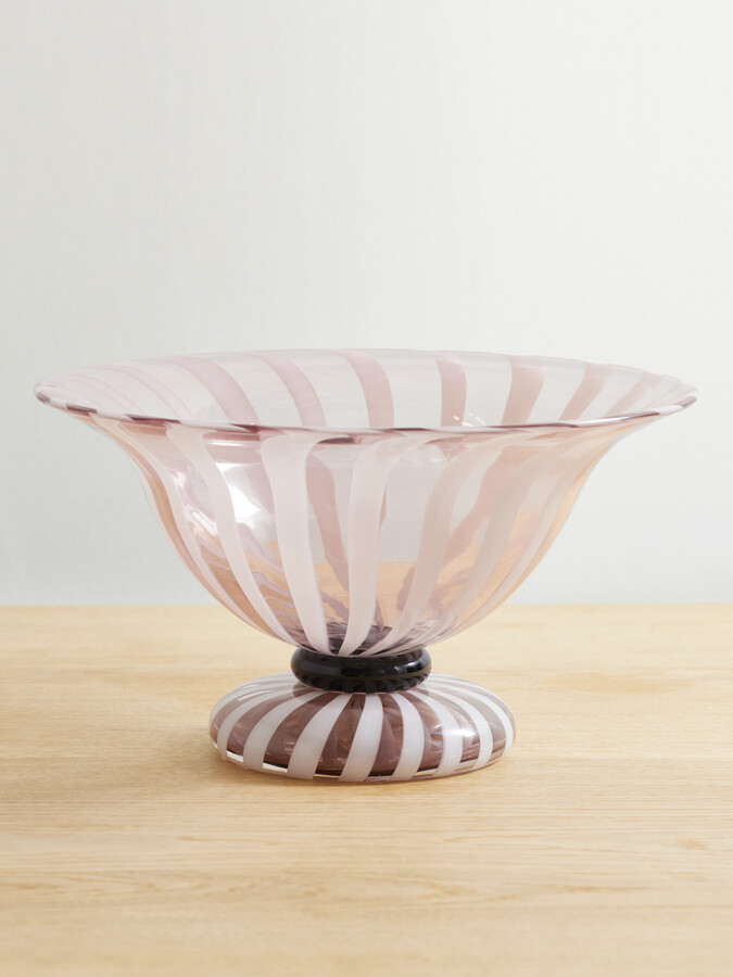 SOHO HOME - Carlotta Striped Murano Glass Bowl - Purple