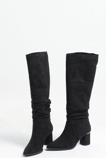 Prologue Shoes 120-BlackSuedeBlockHeelKneeHighBoot(Women)blacksuede7Forever&AlwaysShoesUS