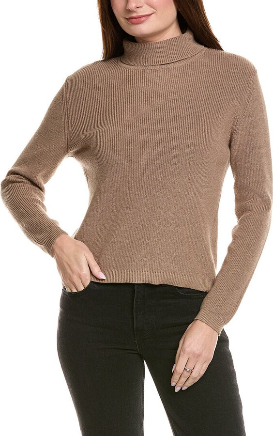 Hannah Rose Shaker Turtleneck Cashmere-Blend Sweater
