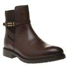 New Womens Tommy Hilfiger Brown Holly Leather Boots Ankle Elasticated Zip