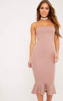 Thumbnail for your product : PrettyLittleThing Petite Isabella Truffle Bandeau Frill Hem Midaxi Dress