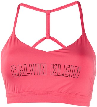 Calvin Klein Logo Print Sports Bra