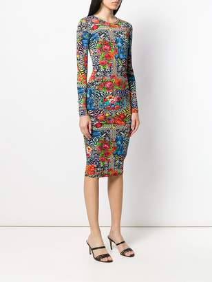 Versace Jeans Couture printed long sleeved dress