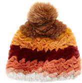 Thumbnail for your product : Pologeorgis Knitted Rabbit And Fox Pom-Pom Beanie
