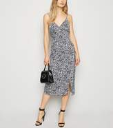 Thumbnail for your product : New Look Tall Leopard Print Satin Wrap Midi Dress