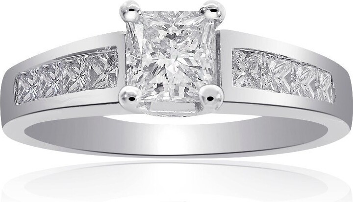 Etsy 1.25 Carat F-Si2 Natural Princess Cut Diamond Engagement Ring Platinum